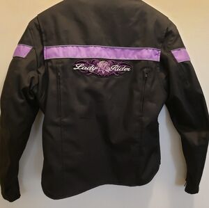 Motorcycle Jacket Black Purple Womens Size Small